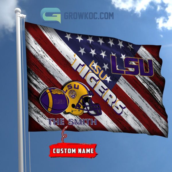 NCAA LSU Tigers Custom Name USA House Garden Flag