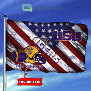 NCAA LSU Tigers Custom Name USA House Garden Flag