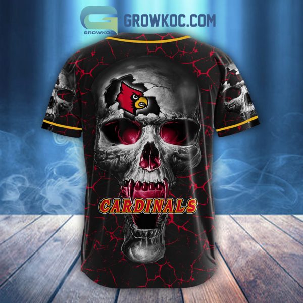 NCAA Louisville Cardinals Personalized Skull Design Baseball Jersey