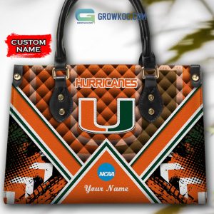 NCAA Miami Hurricanes Custom Name Women Handbags And Women Purse Wallet
