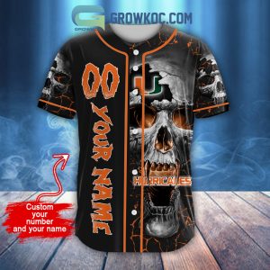Miami Hurricanes NCAA Custom Name And Number Best Dad Ever Baseball Jersey  Shirt