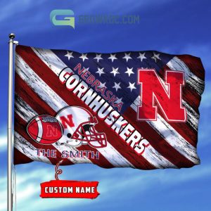 NCAA Nebraska Cornhuskers Custom Name USA House Garden Flag