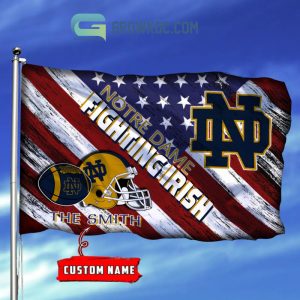 NCAA Notre Dame Fighting Irish Custom Name USA House Garden Flag