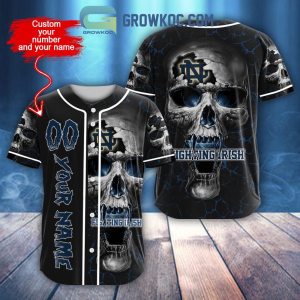NCAA Notre Dame Fighting Irish Personalized Skull Design Baseball Jersey