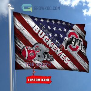 NCAA Ohio State Buckeyes Custom Name USA House Garden Flag