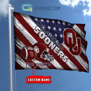 NCAA Oklahoma Sooners Custom Name USA House Garden Flag