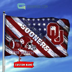 NCAA Oklahoma Sooners Custom Name USA House Garden Flag