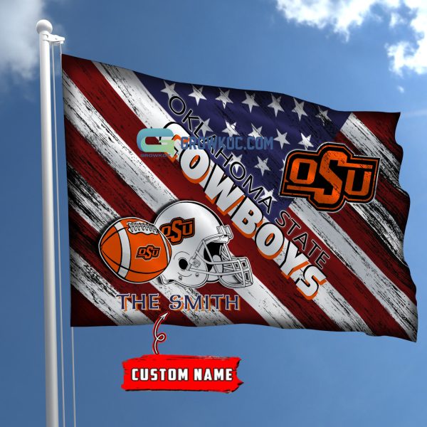 NCAA Oklahoma State Cowboys Custom Name USA House Garden Flag