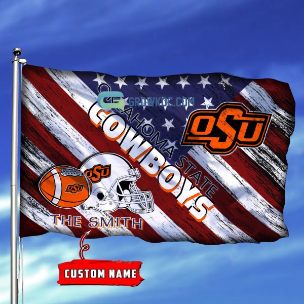 NCAA Oklahoma State Cowboys Custom Name USA House Garden Flag