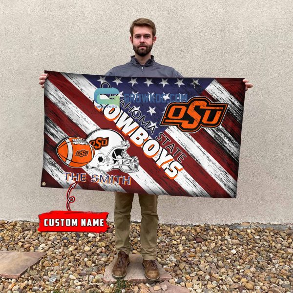 NCAA Oklahoma State Cowboys Custom Name USA House Garden Flag