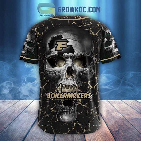 NCAA Purdue Boilermakers Personalized Skull Design Baseball Jersey