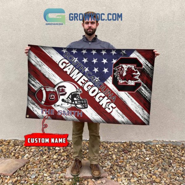 NCAA South Carolina Gamecocks Custom Name USA House Garden Flag