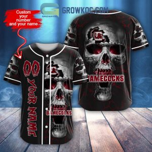 NCAA South Carolina Gamecocks Personalized Skull Design Baseball Jersey