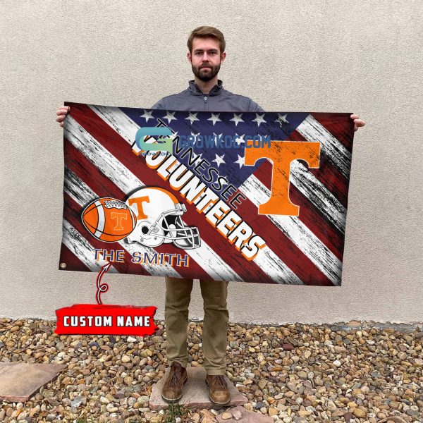 NCAA Tennessee Volunteers Custom Name USA House Garden Flag
