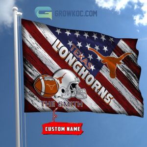 NCAA Texas Longhorns Custom Name USA House Garden Flag