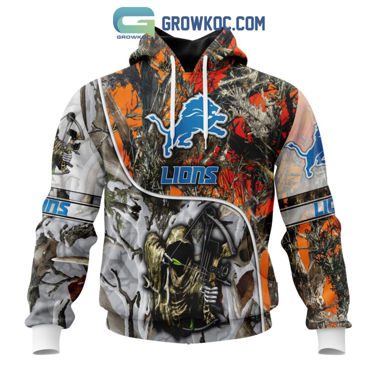 Detroit Lions NFL Personalized Your Name Fishing Camo Hoodie 3D All Over  Print