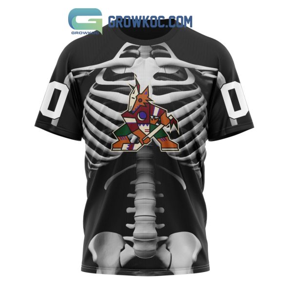 NHL Arizona Coyotes Special Skeleton Costume For Halloween Hoodie T Shirt
