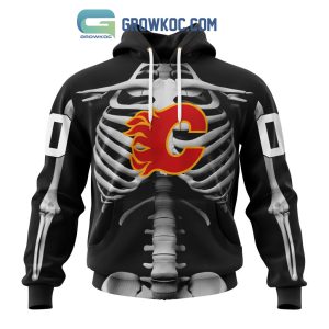 NHL Calgary Flames Special Skeleton Costume For Halloween Hoodie T Shirt
