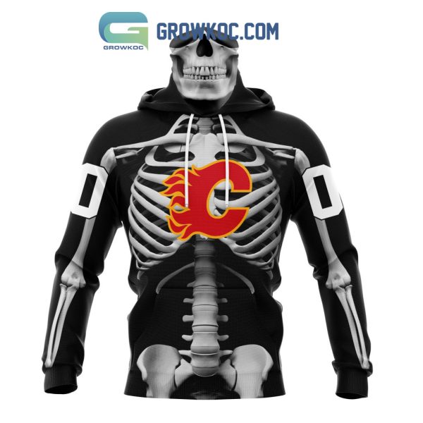 NHL Calgary Flames Special Skeleton Costume For Halloween Hoodie T Shirt