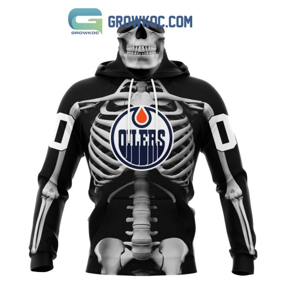 NHL Edmonton Oilers Special Skeleton Costume For Halloween Hoodie T Shirt
