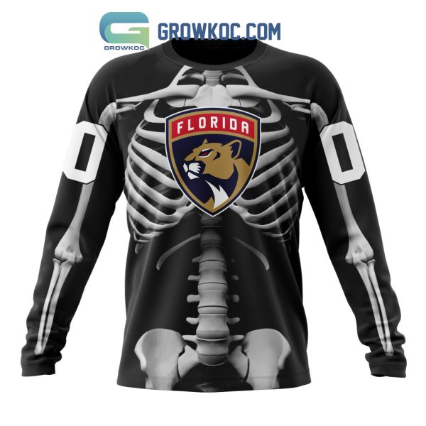 NHL Florida Panthers Special Skeleton Costume For Halloween Hoodie T Shirt