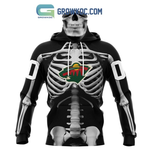 NHL Minnesota Wild Special Skeleton Costume For Halloween Hoodie T Shirt