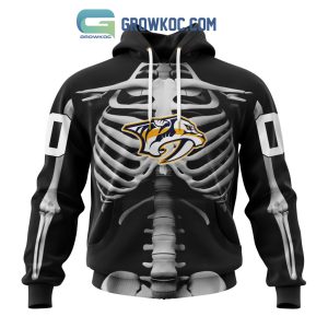 NHL Nashville Predators Special Skeleton Costume For Halloween Hoodie T Shirt