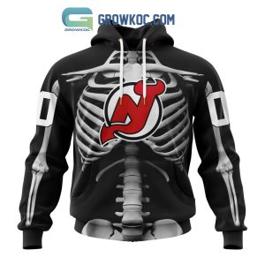 NHL New Jersey Devils Special Skeleton Costume For Halloween Hoodie T Shirt