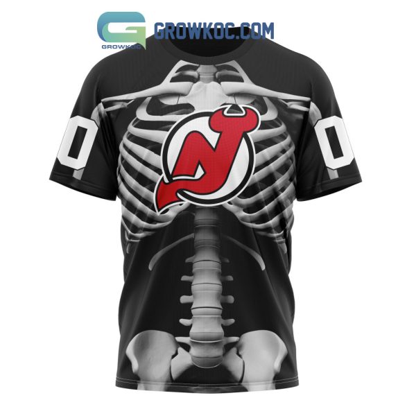 NHL New Jersey Devils Special Skeleton Costume For Halloween Hoodie T Shirt