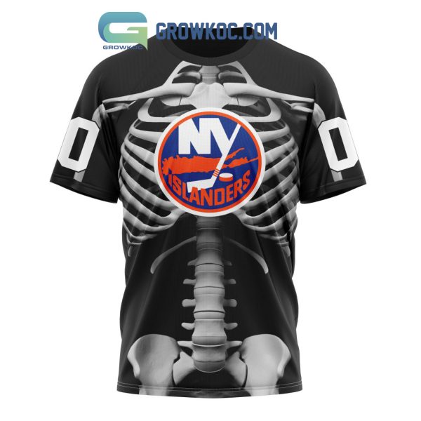 NHL New York Islanders Special Skeleton Costume For Halloween Hoodie T Shirt