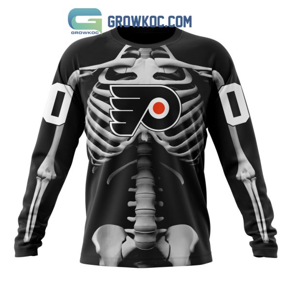 NHL Philadelphia Flyers Special Skeleton Costume For Halloween Hoodie T Shirt