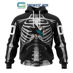 NHL San Jose Sharks Special Skeleton Costume For Halloween Hoodie T Shirt