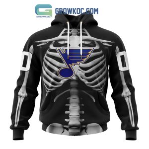 NHL St. Louis Blues Special Skeleton Costume For Halloween Hoodie T Shirt