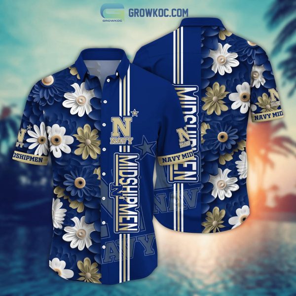 Navy Midshipmen NCAA Flower Hawaiian Shirt