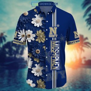 Navy Midshipmen NCAA Flower Hawaiian Shirt
