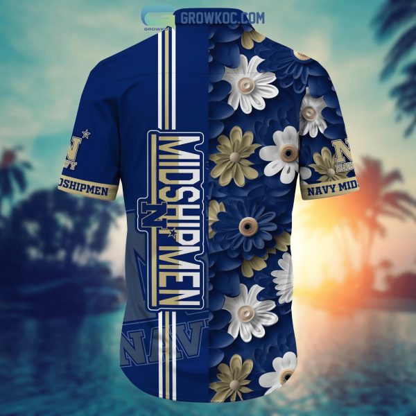 Navy Midshipmen NCAA Flower Hawaiian Shirt