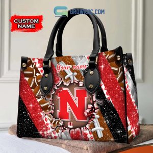 Nebraska Cornhuskers Personalized Diamond Design Women Handbags and Woman Purse Wallet