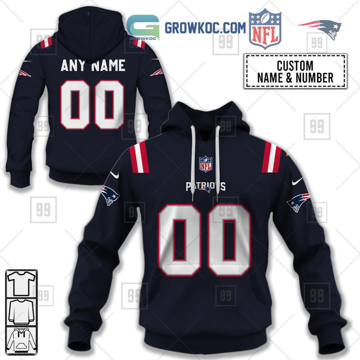 New England Patriots NFL Personalized Home Jersey Hoodie T Shirt