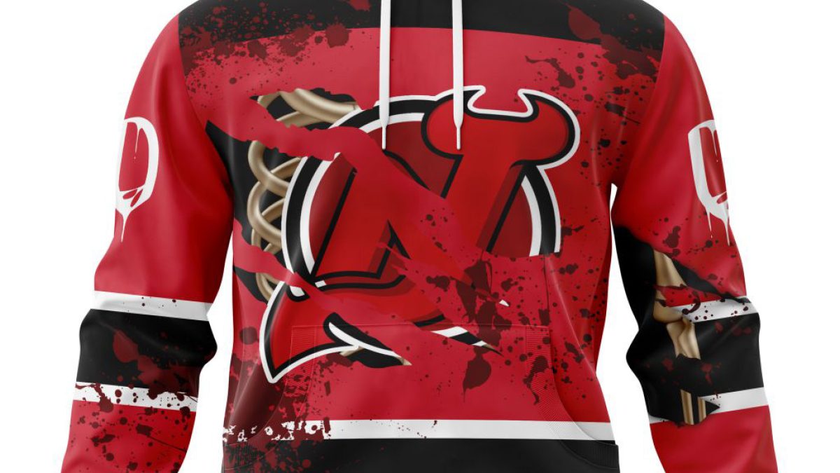 NEW NHL New Jersey Devils Special Black Hockey Fights Cancer Kits Jeysey