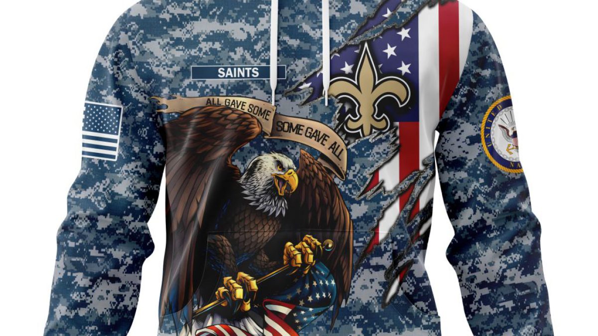 New Orleans Saints NFL Honor US Navy Veterans All Gave Some Some Gave All  Personalized Hoodie T Shirt - Growkoc