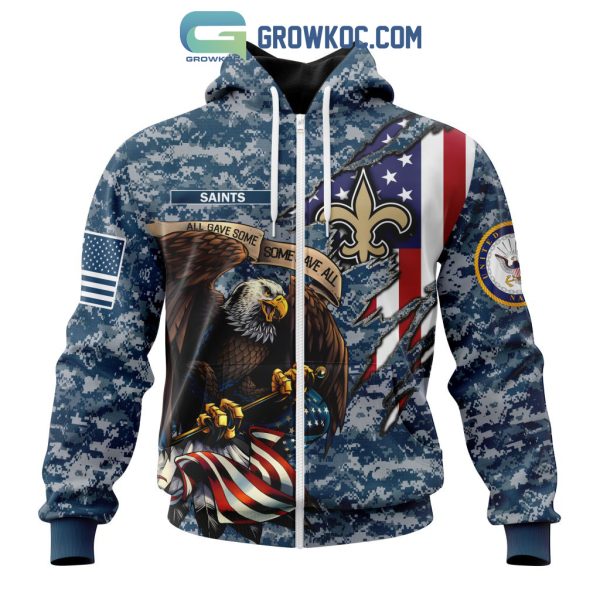 New Orleans Saints NFL Honor US Navy Veterans All Gave Some Some Gave All Personalized Hoodie T Shirt