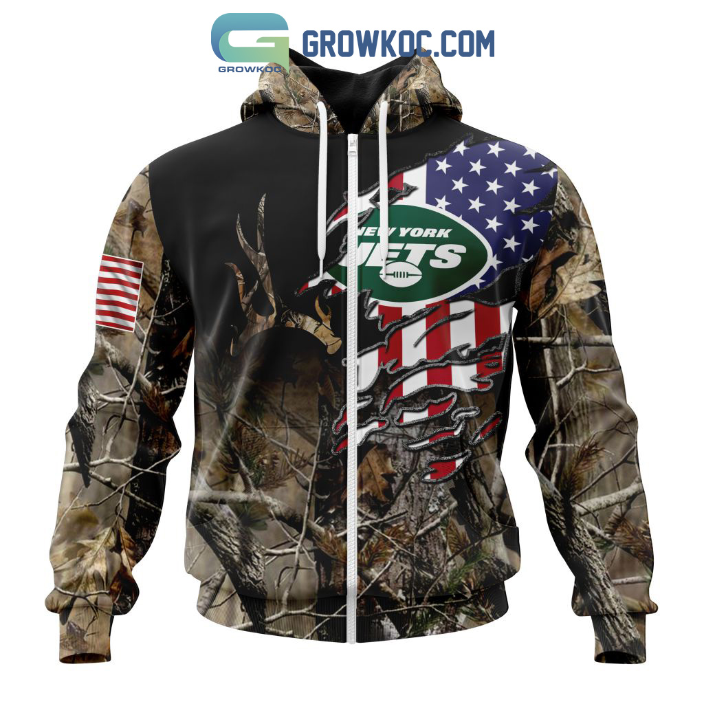 New York Jets NFL Special Camo Realtree Hunting Personalized Hoodie T Shirt  - Growkoc