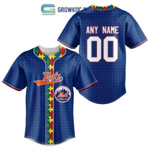 New York Mets MLB Fearless Against Autism Personalized Baseball Jersey