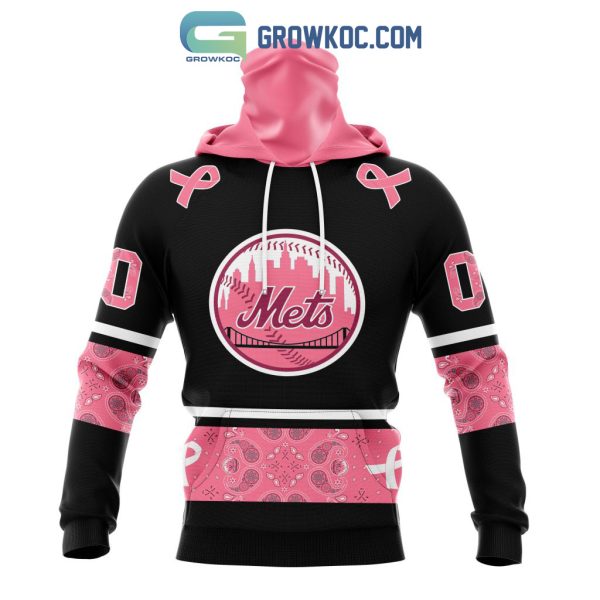 New York Mets MLB In Classic Style With Paisley In October We Wear Pink Breast Cancer Hoodie T Shirt