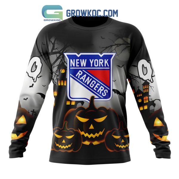 New York Rangers NHL Special Pumpkin Halloween Night Hoodie T Shirt