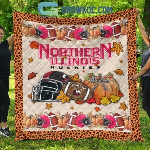 Northern Illinois Huskies NCAA Football Welcome Fall Pumpkin Halloween Fleece Blanket Quilt