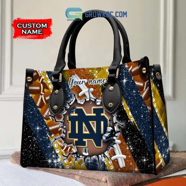 Notre Dame Fighting Irish Personalized Diamond Design Women Handbags and Woman Purse Wallet