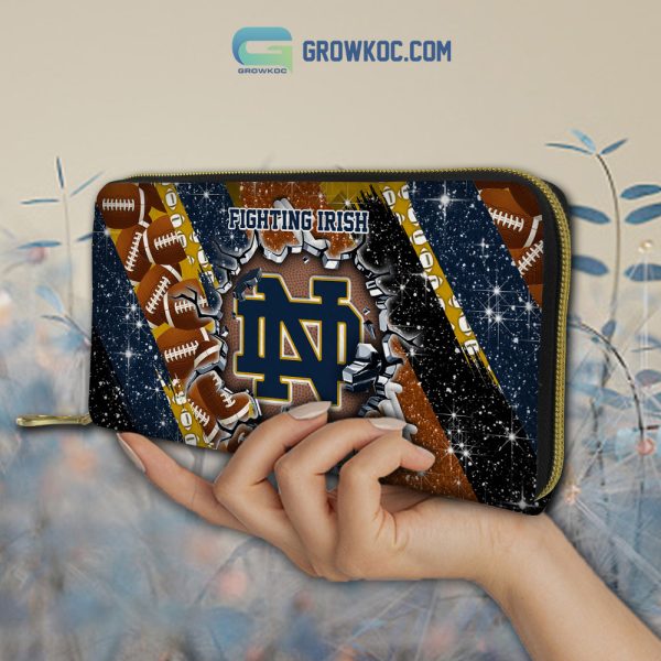 Notre Dame Fighting Irish Personalized Diamond Design Women Handbags and Woman Purse Wallet