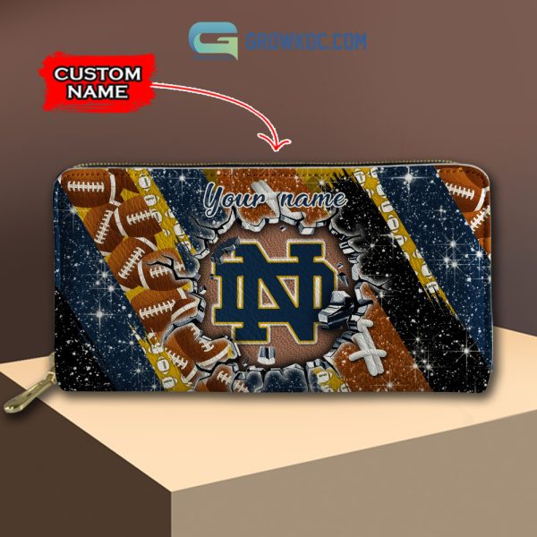 Notre Dame Fighting Irish Personalized Diamond Design Women Handbags and Woman Purse Wallet