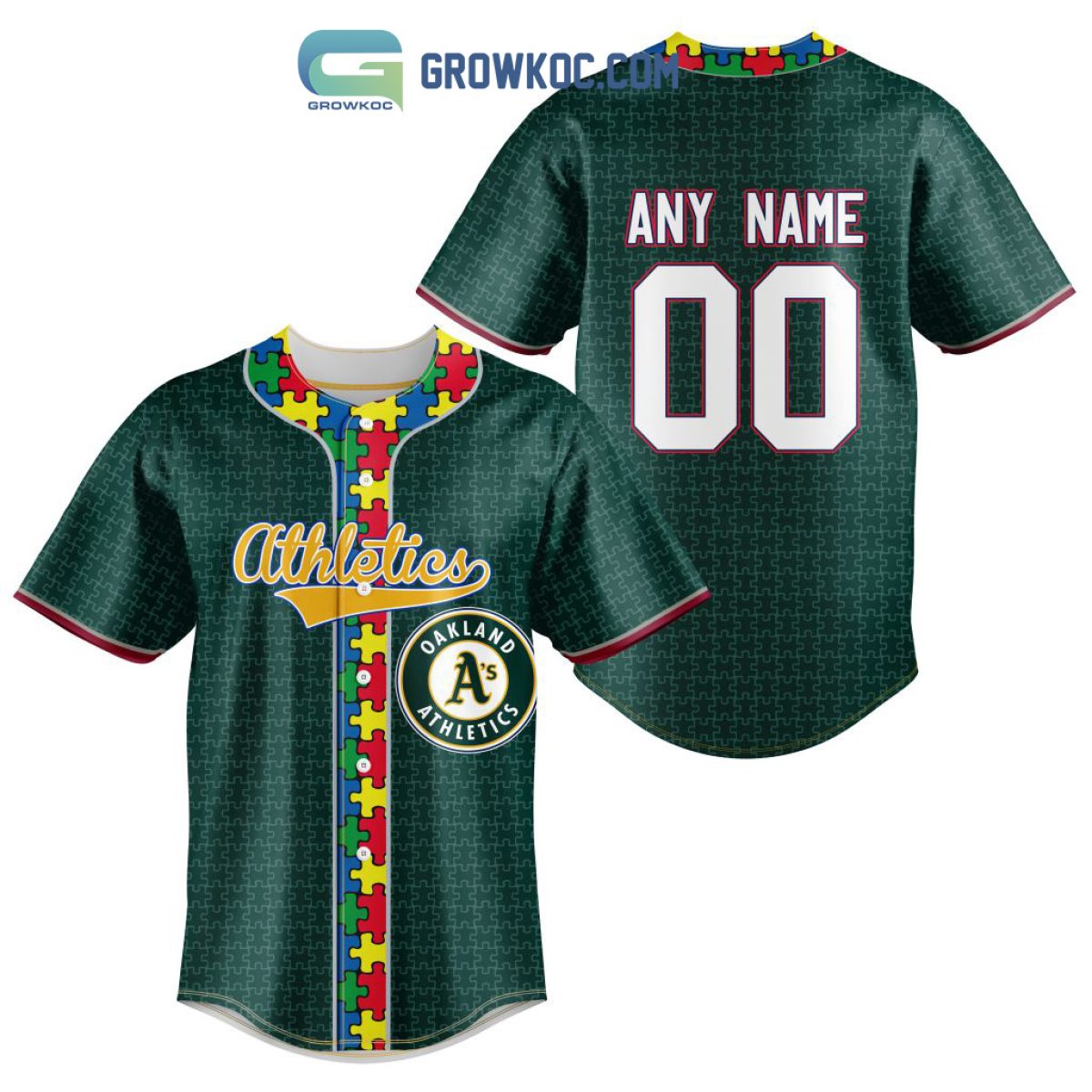 Oakland Athletics MLB Fearless Against Autism Personalized Baseball Jersey  - Growkoc